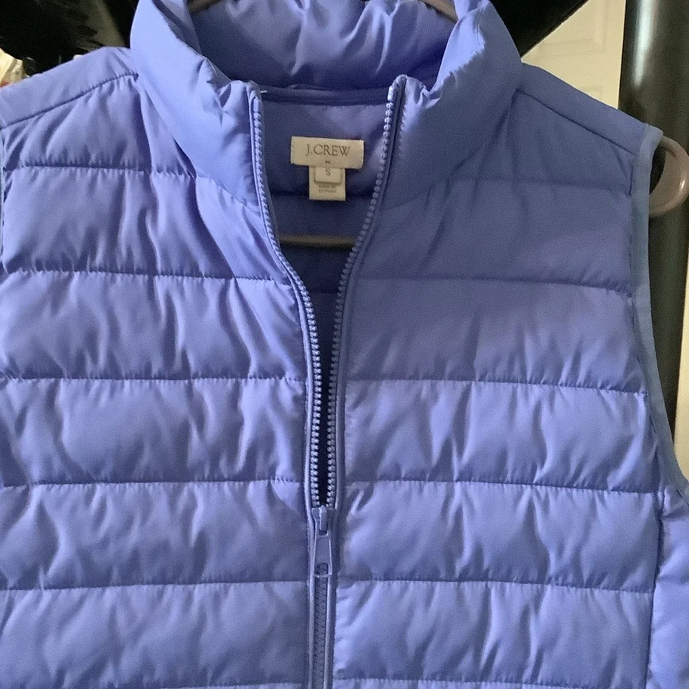 J. Crew‎ light blue Quilted Vest, small, full zip